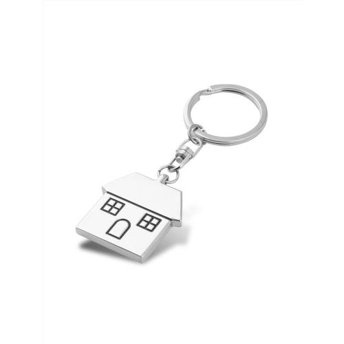 House Shaped Metal Keychain