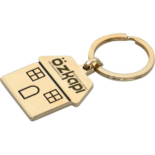 House Shaped Metal Keychain